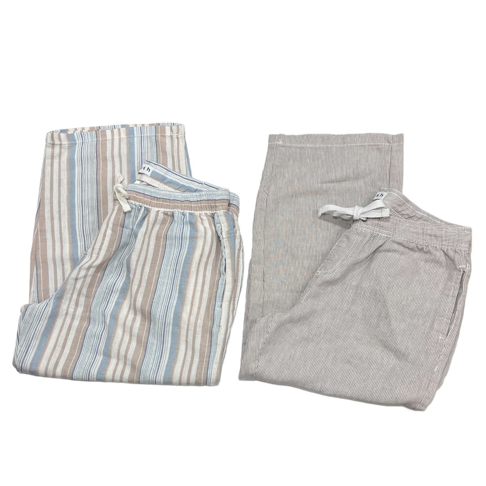 Linen Blend Cropped Capri Pants (2 Pair Bundle) Size Small